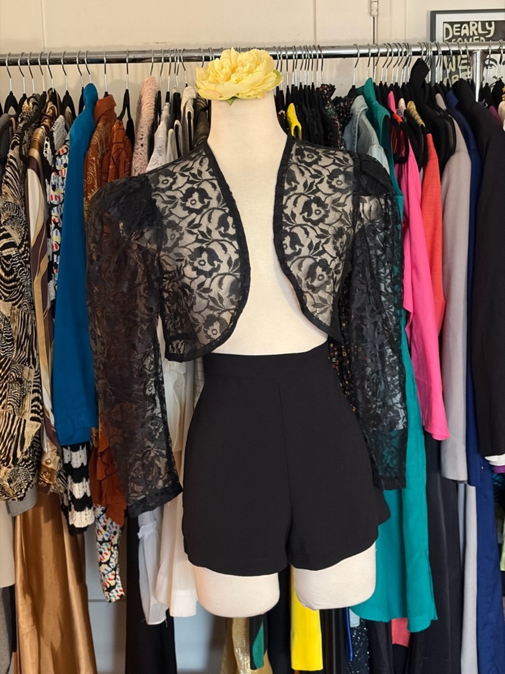 Vintage Black Lace Bolero Shrug